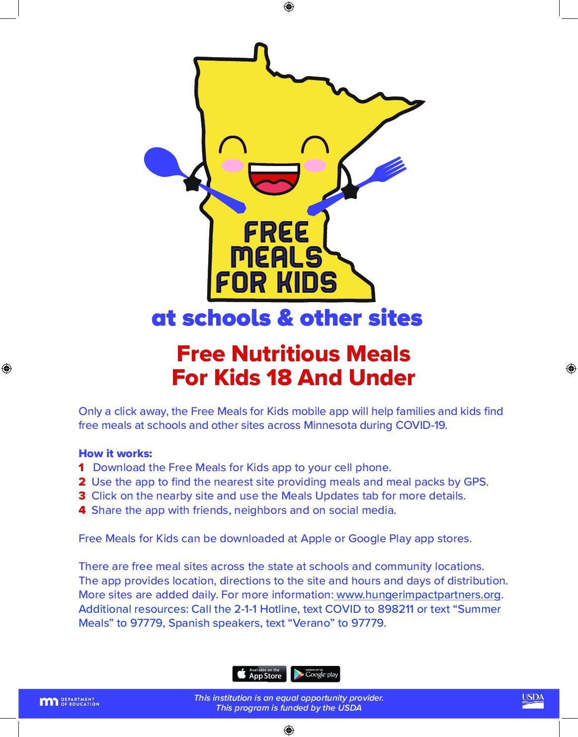 Free Meals for Kids English